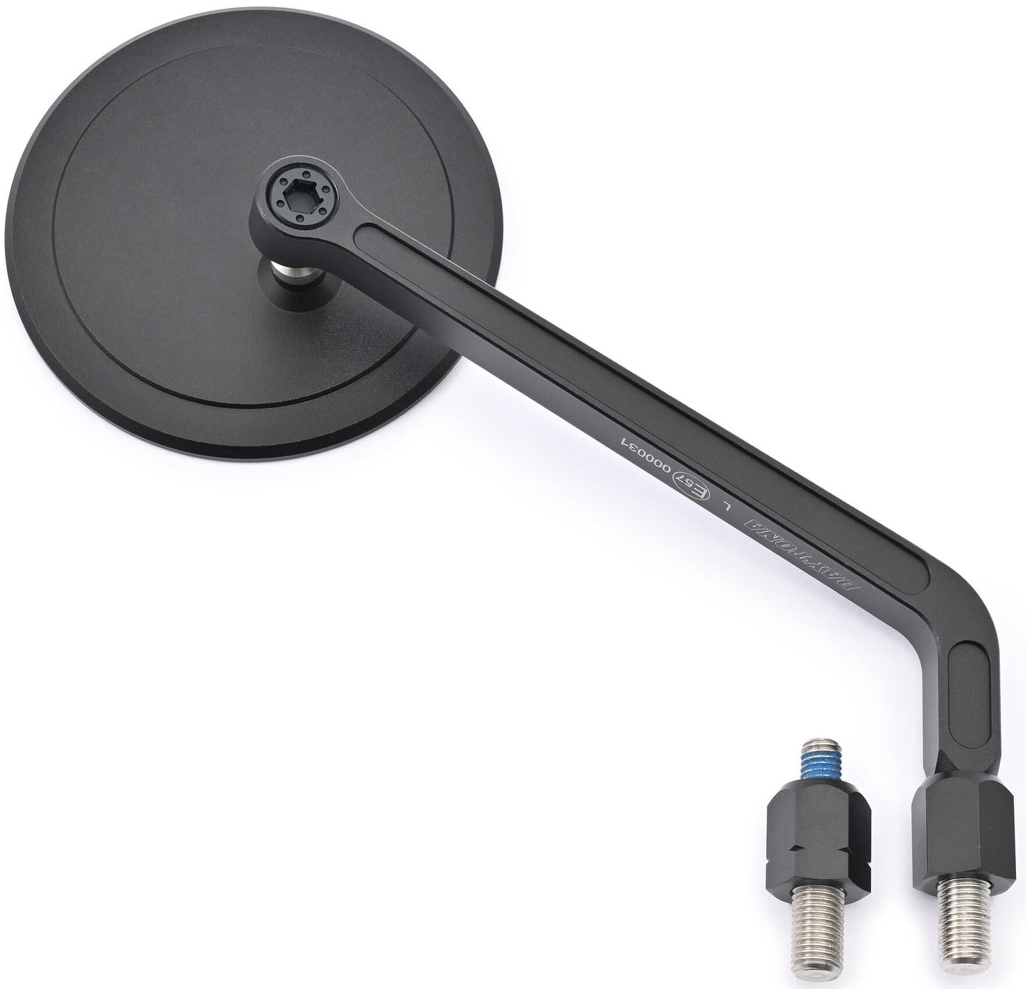 Daytona Mirrors Flat Round Alu re Long Sw E-E-E-E-E-Mark