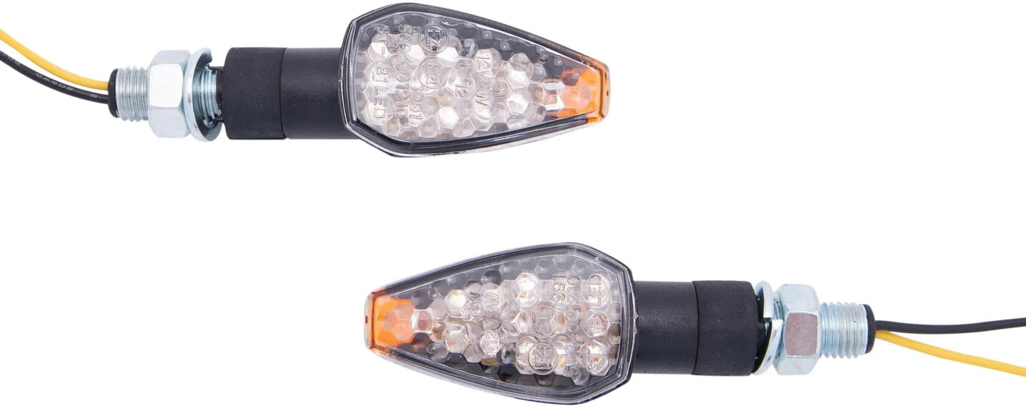 Punte per indicatori di direzione Spec-x LED Indicatori di direzione a LED ti neri, manica corta, coppia