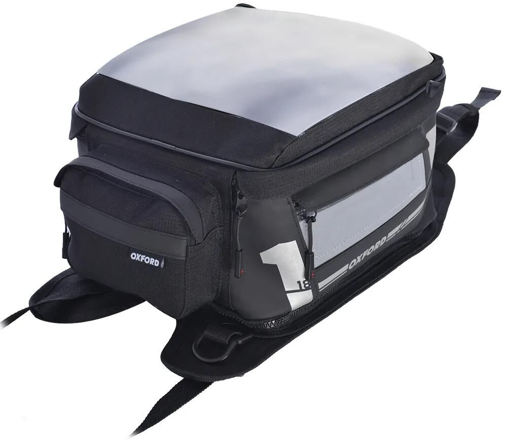 Mochila del tanque de oxford f1 negro 18L tiras de azotes