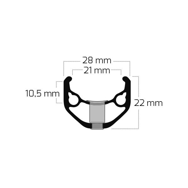 Ryde Velg Zac 421 28 29 622*21C Alluminio 36 fori 14g Nero affilato