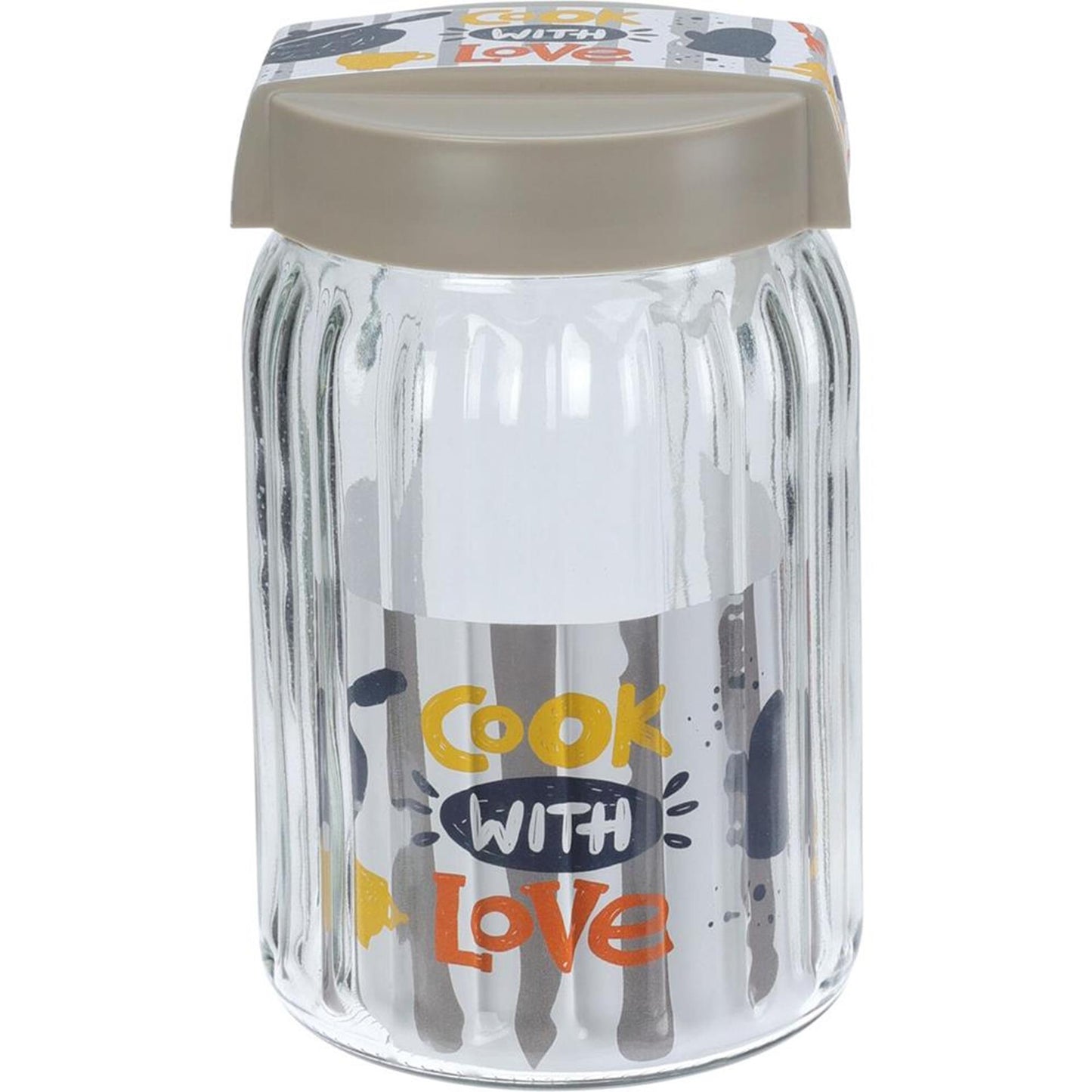 Eccellente barattolo per la conservazione di articoli per la casa in vetro con coperchio da 1400 ml