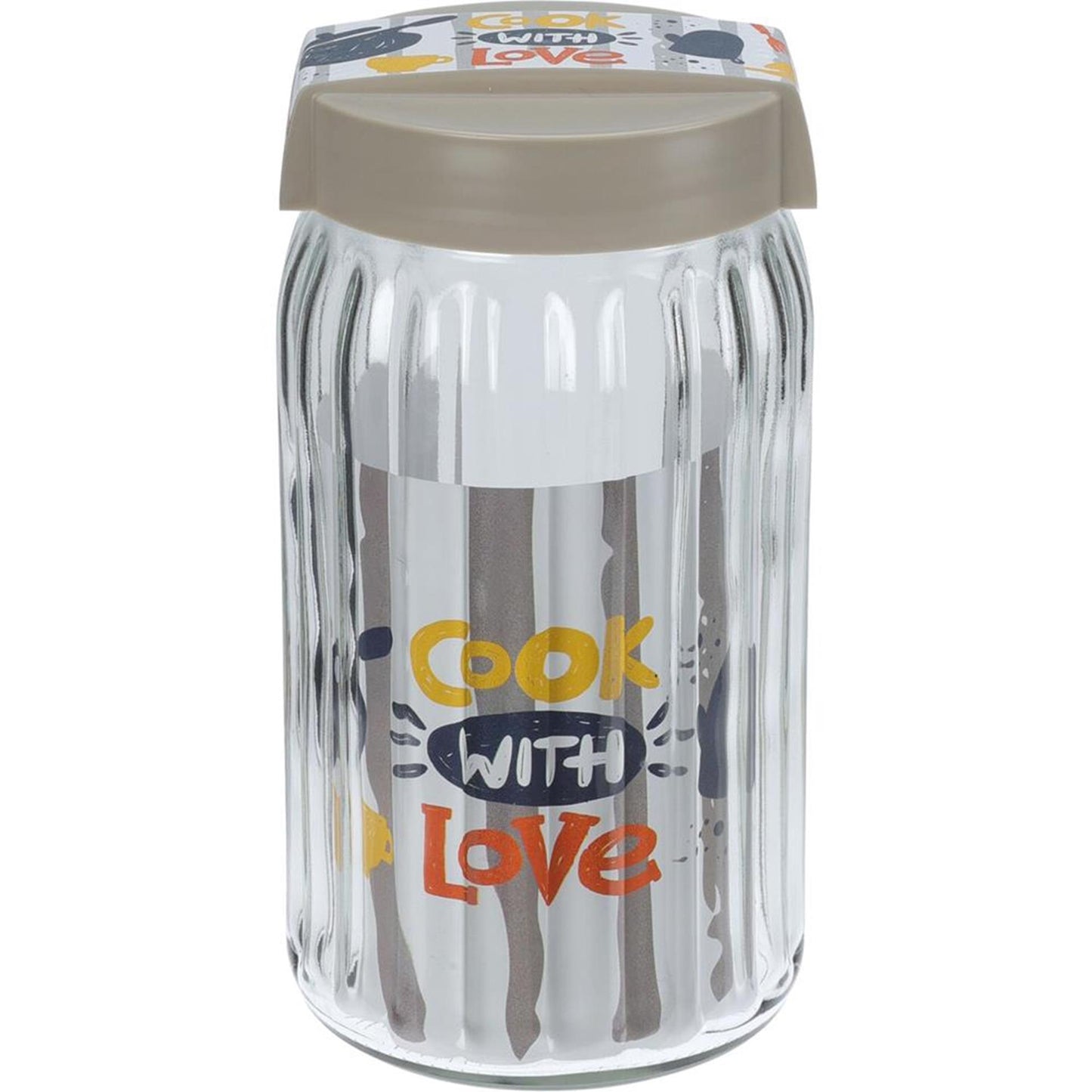 Excelente tarro de almacenamiento de artículos para el hogar con tapa de vidrio de 1700 ml