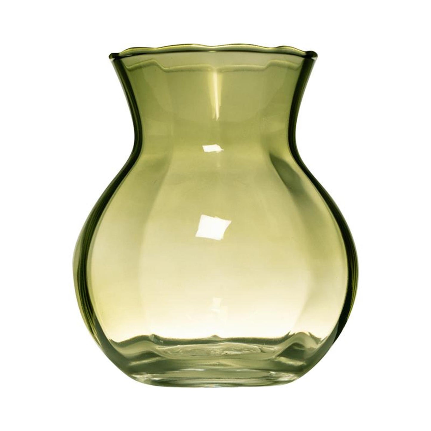 Jarrón de cristal Hatchet yves swirl vientre verde ø11xh13cm