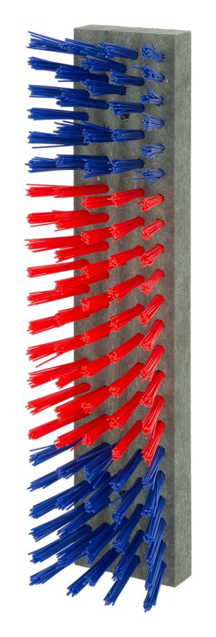 Spazzola per bestiame nylon blu-rosso-blu 50x10cm