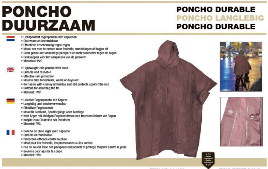 Poncho antipioggia Benson resistente