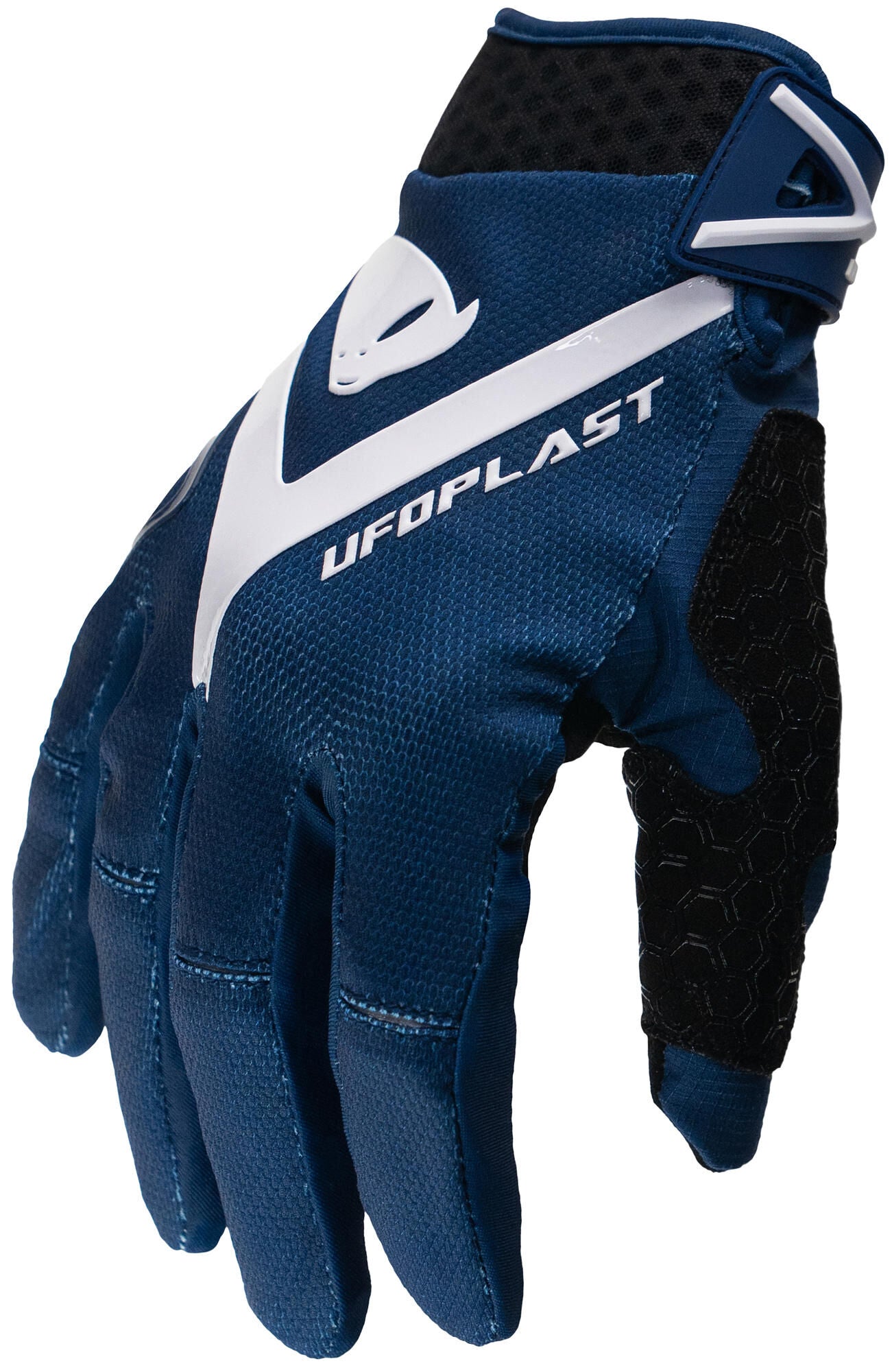 Guanti da motocross UFO Pees Hayes. guanti ufo hayes navy bianco gr. l