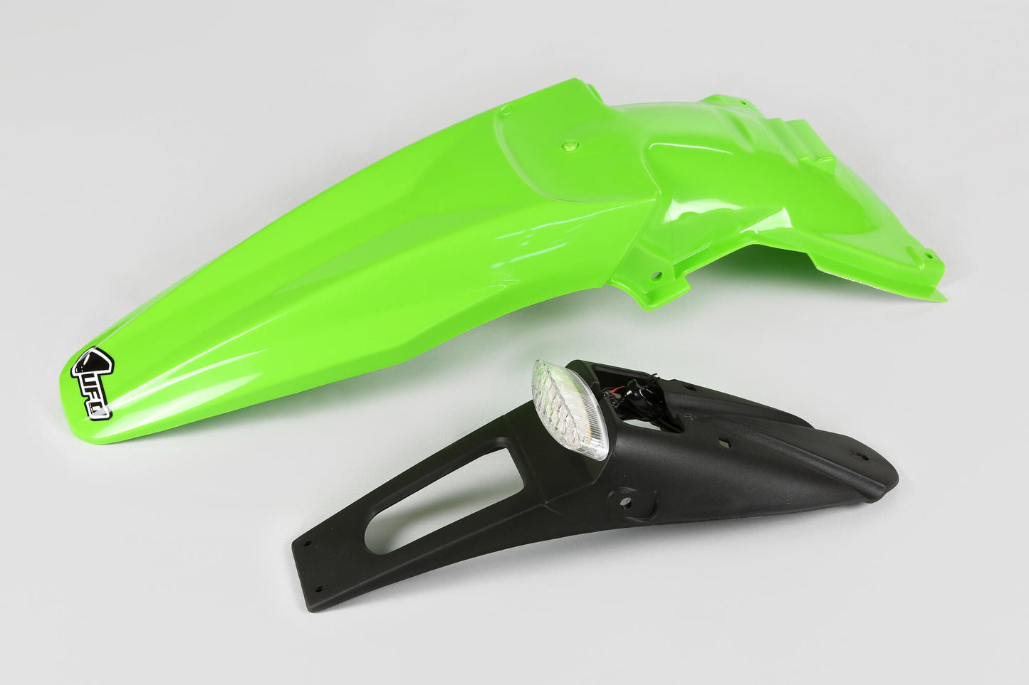 Ufo plast kotflügelsatz rear mudguard ufo kawasaki led green