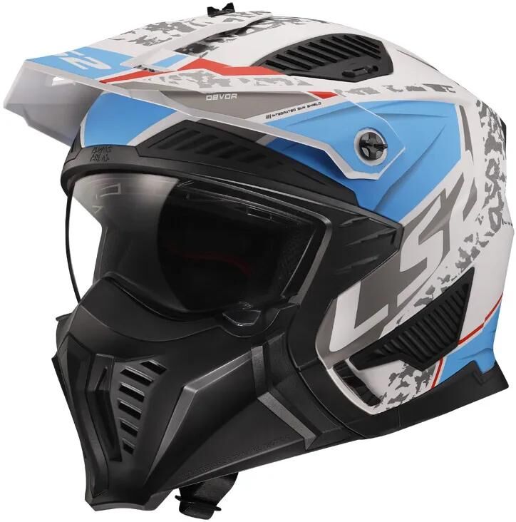 Casco modular ls2 of606 drifter devor casco of606 drtifer devor xxl blanco azul mate