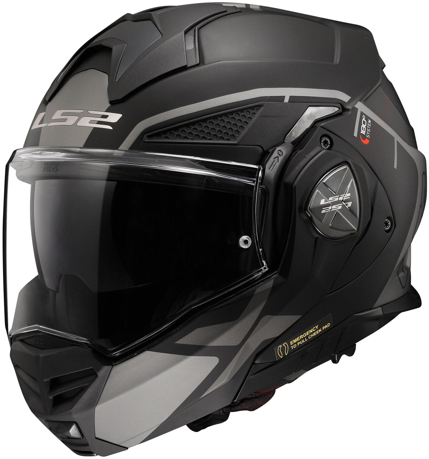 Casco abatible ls2 ff901 advant x casco metryk ff901 adv. x métrico l negro gris