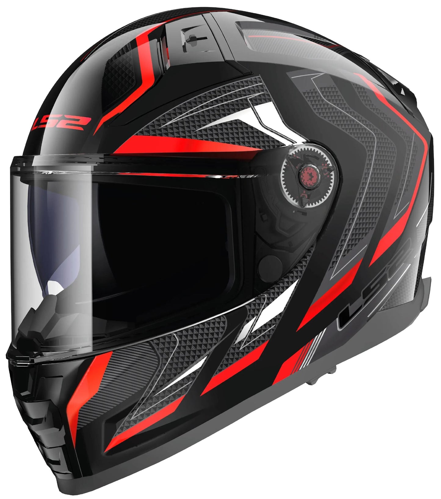 Casco integrale LS2 ff811 Vector II Alizer, casco ff811 Vect. II Alizer XXL nero rosso