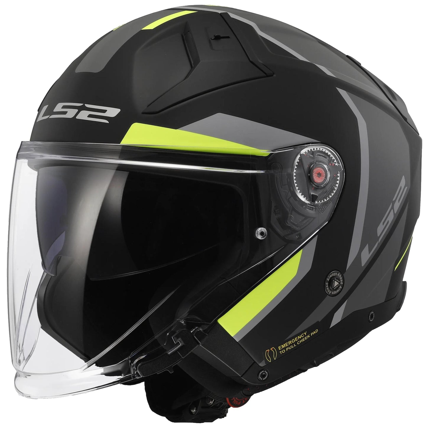 Casco jet Ls2 of603 Infinity ii Focus Casco of603 infi. II focus. l nero giallo. grigio
