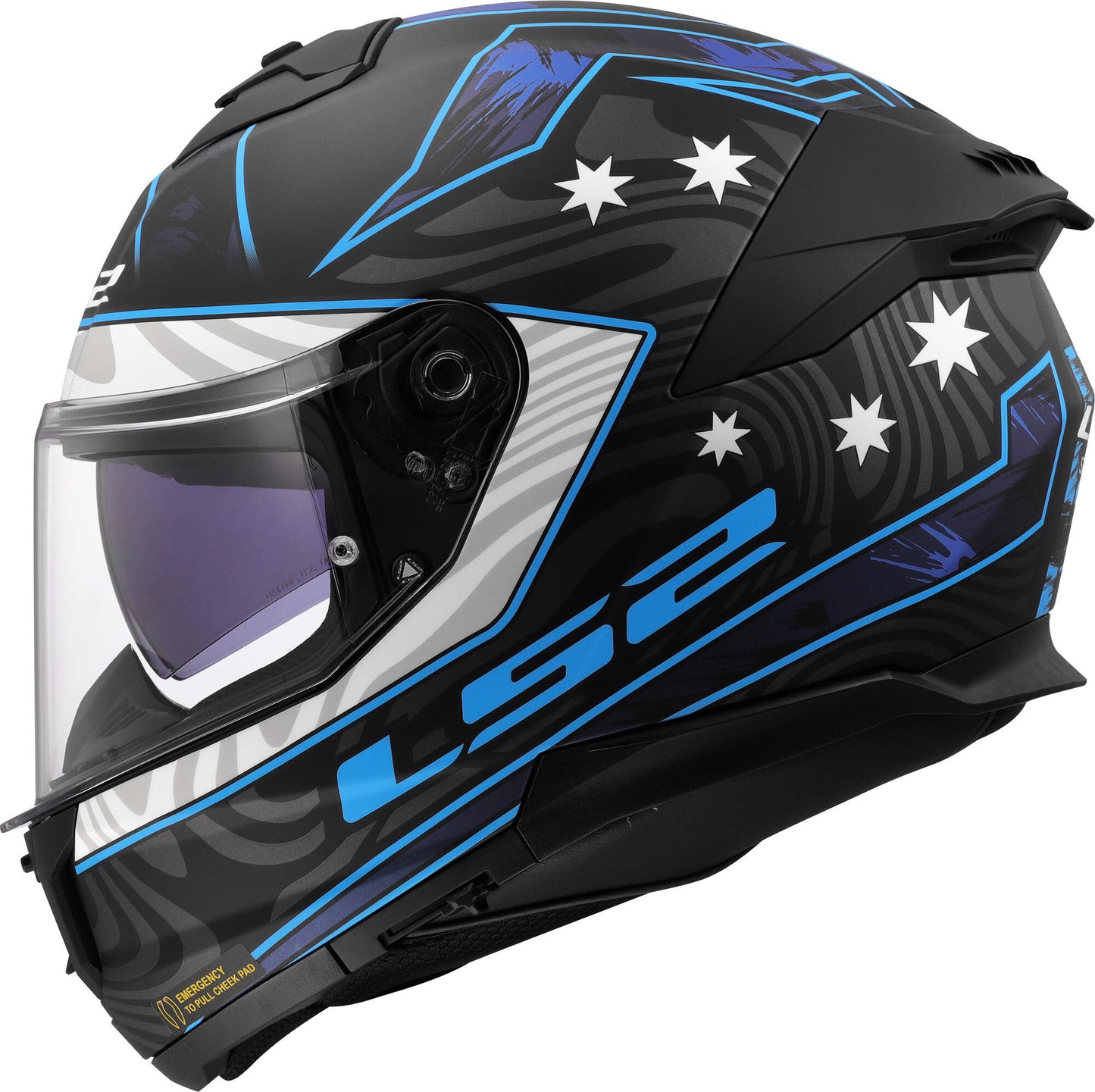 Casco integrale Ls2 ff808 stream ii galdam. casco ff808 stream ii galdam l bl. blu
