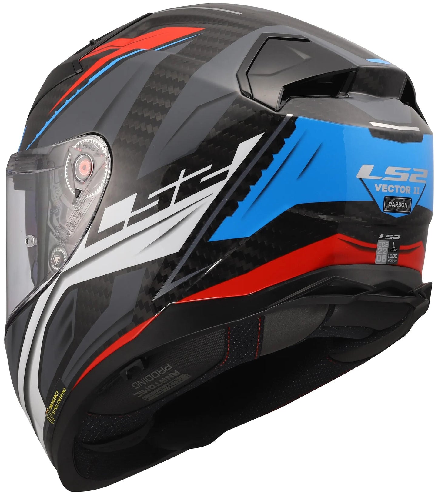Casco integral ls2 ff811 vector ii carbon savage. casco ff811 vector i c salvaje blanco azul rojo l