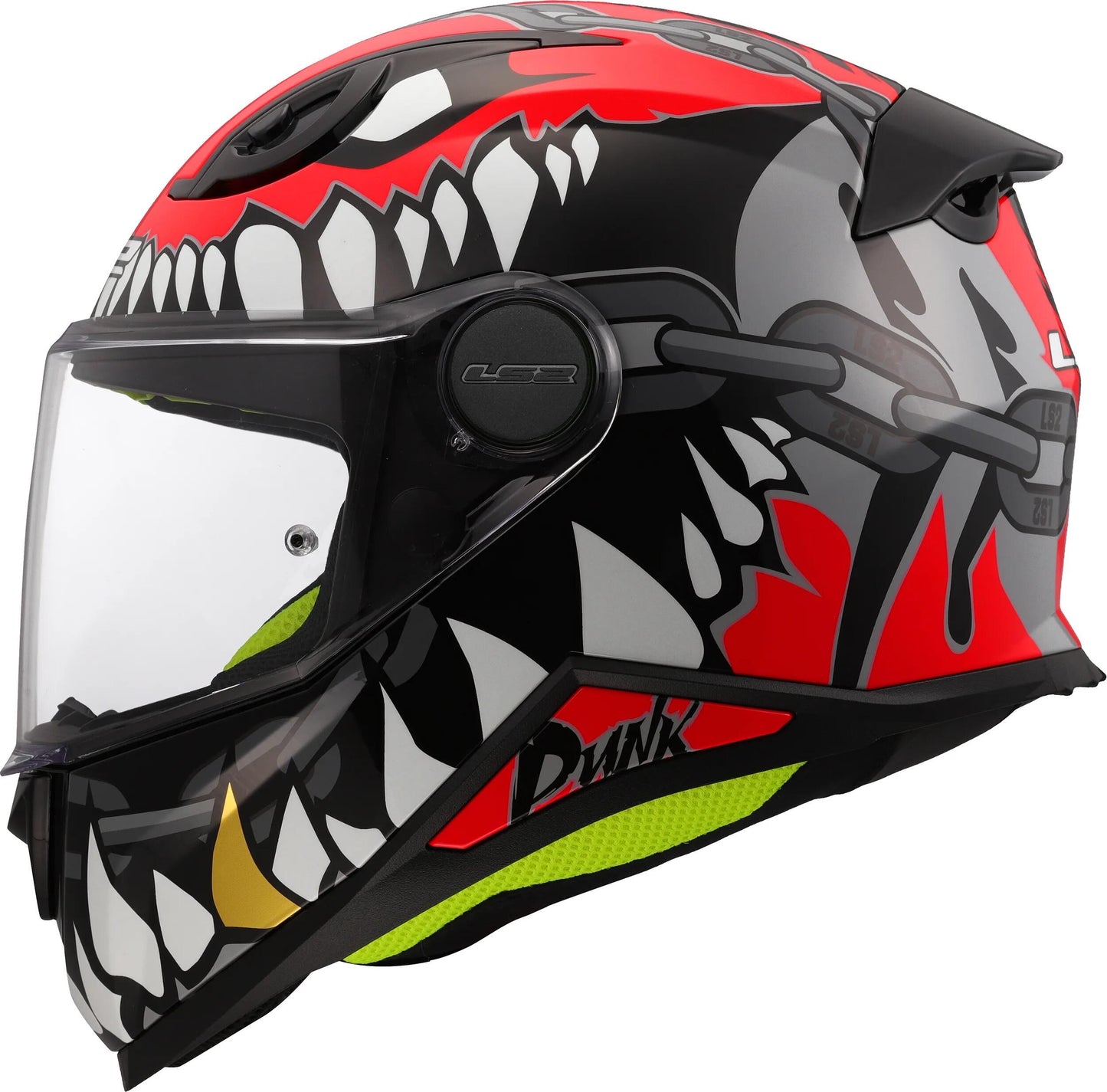 Ls2 kinder-integralhelm ff812 kid punk helmet kid ff812 punk gray rot gr. m
