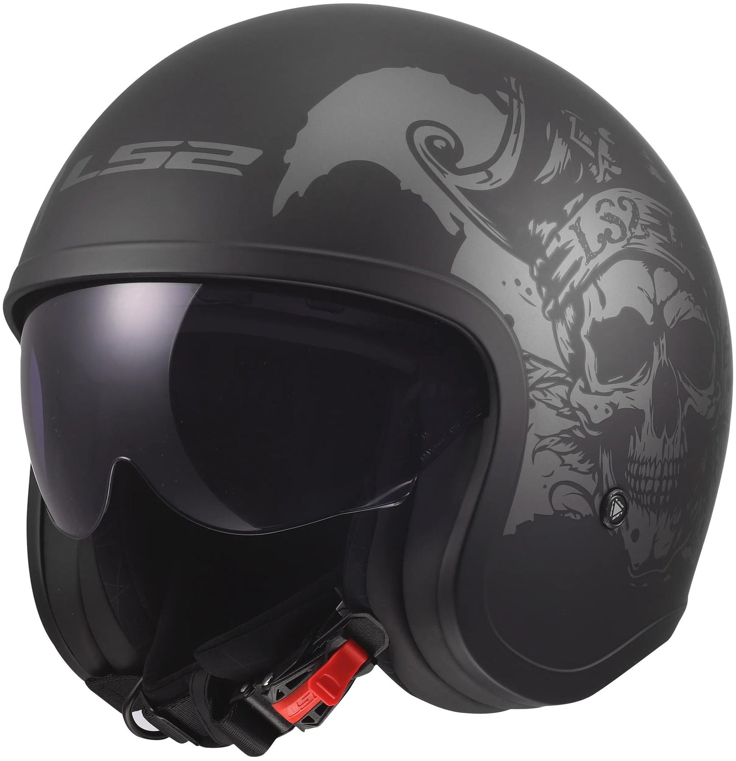 Ls2 jethelm of599 spitfire ii willy helmet of599 spitfire ii willy black grey m
