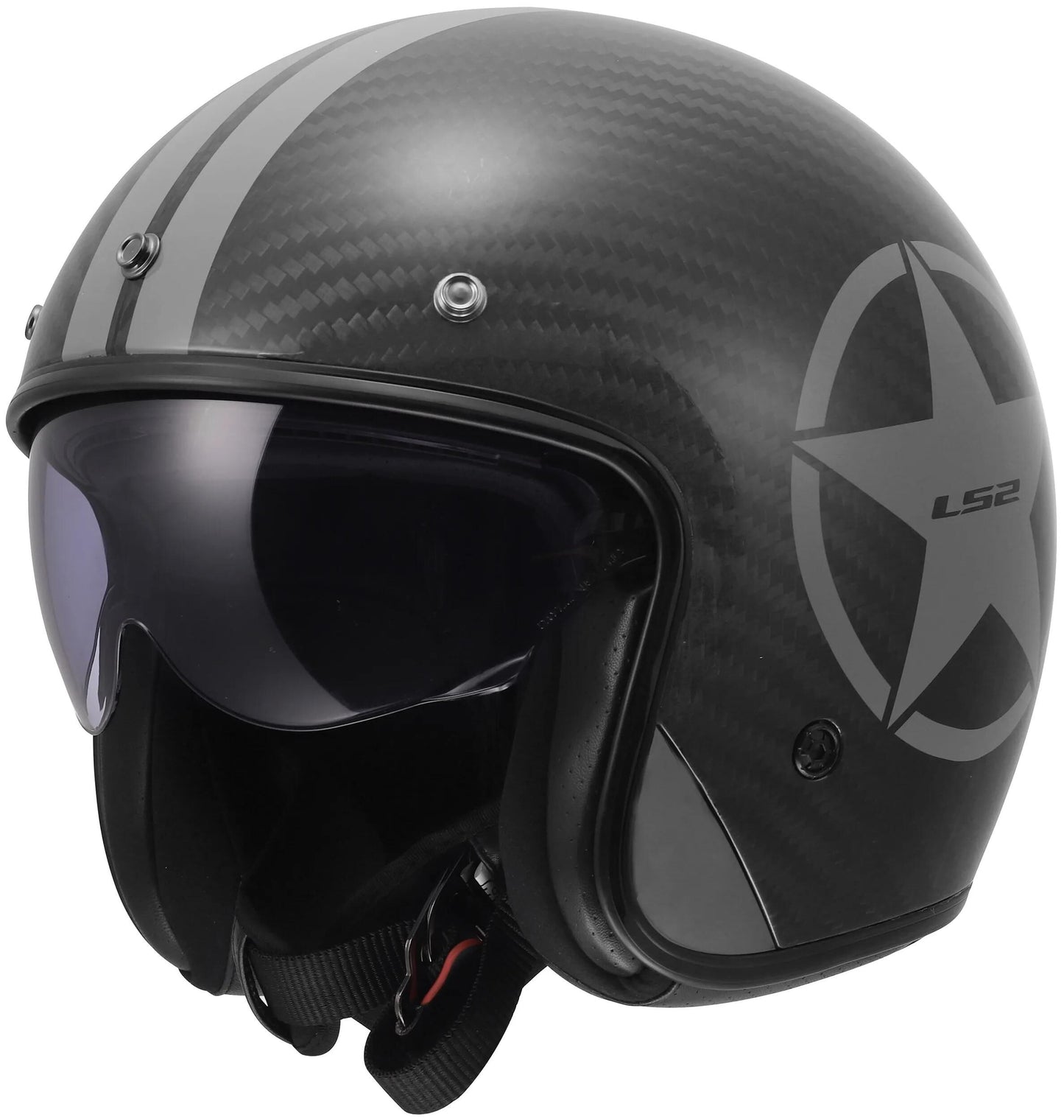 Casco jet Ls2 of601 bob ii carbon star casco of601 bob ii carbon star grigio gr. xxl