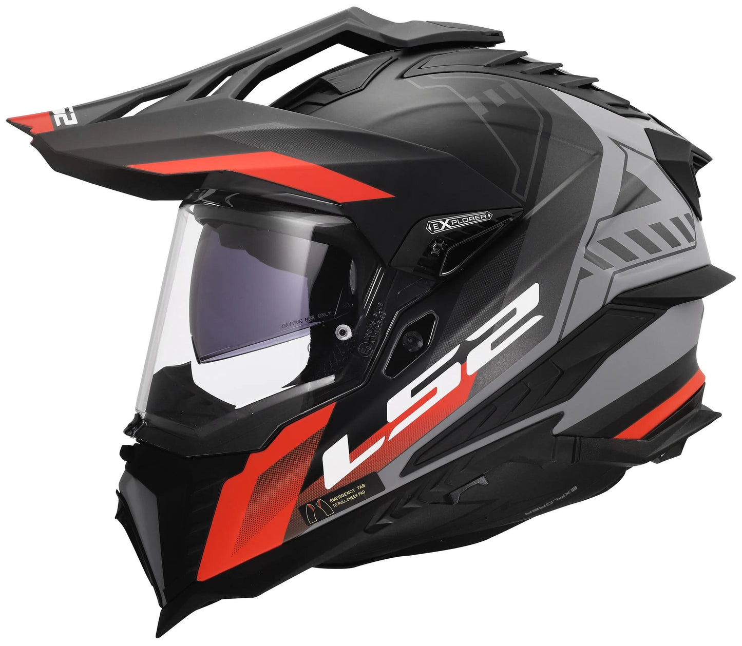 Casco enduro Ls2 mx701 explorer hexa casco mx701 explorer hexa nero opaco rosso grigio