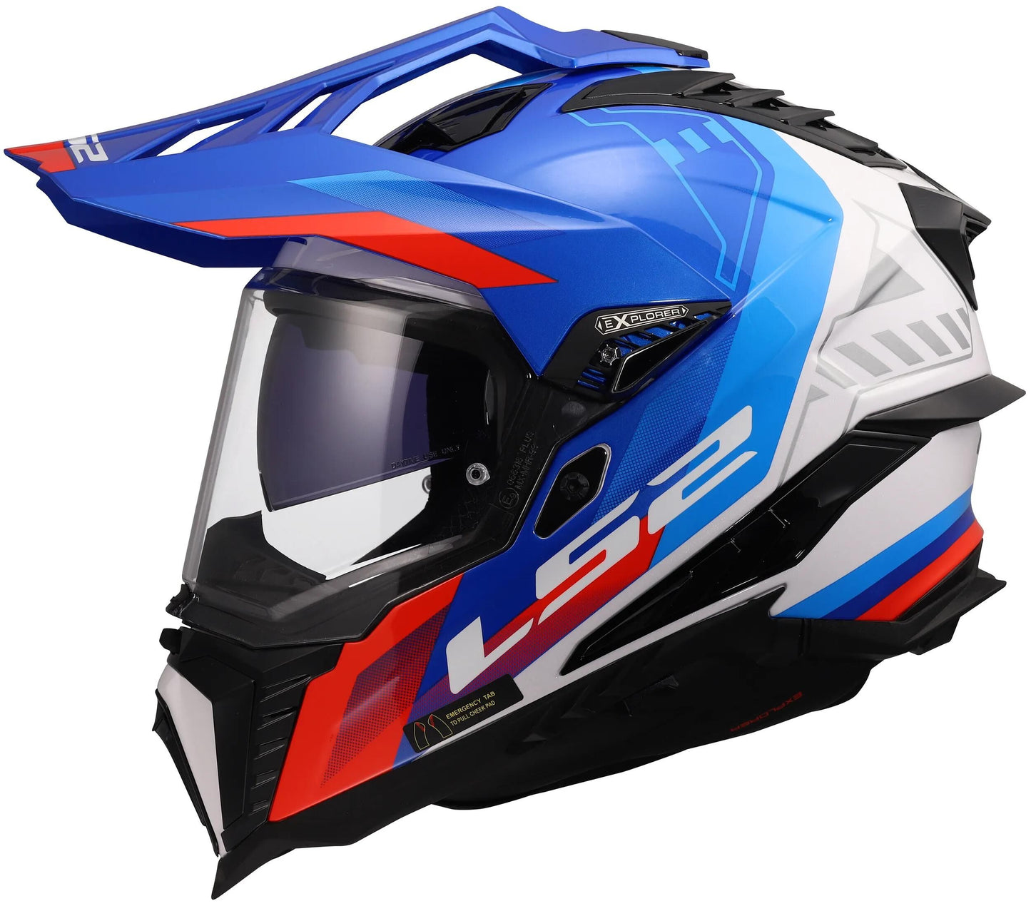 Ls2 endurohelm mx701 explorer hexa helmet mx701 explorer hexa white blue red m