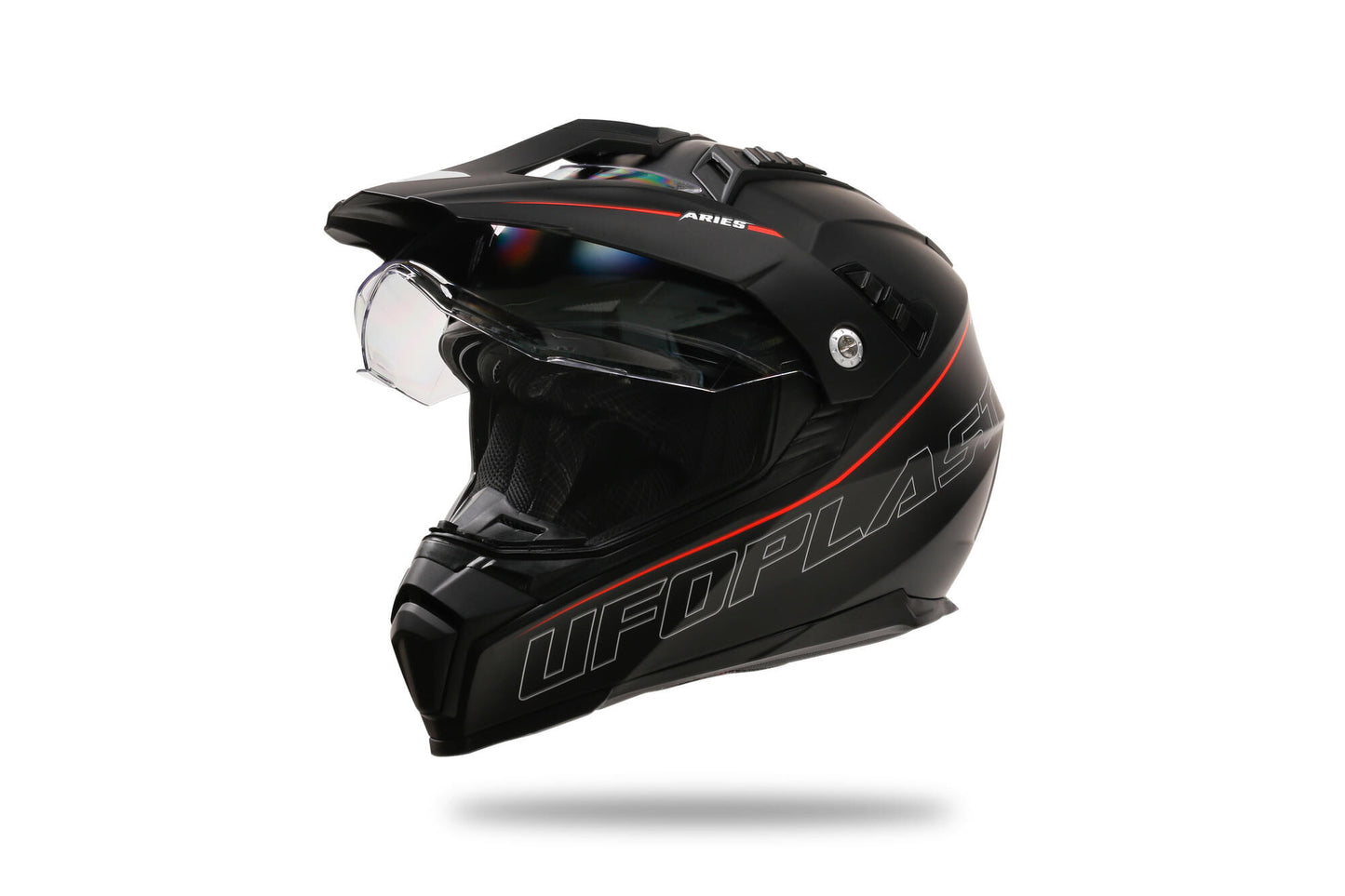Casco ufo plast enduro aries casco aries l negro rojo
