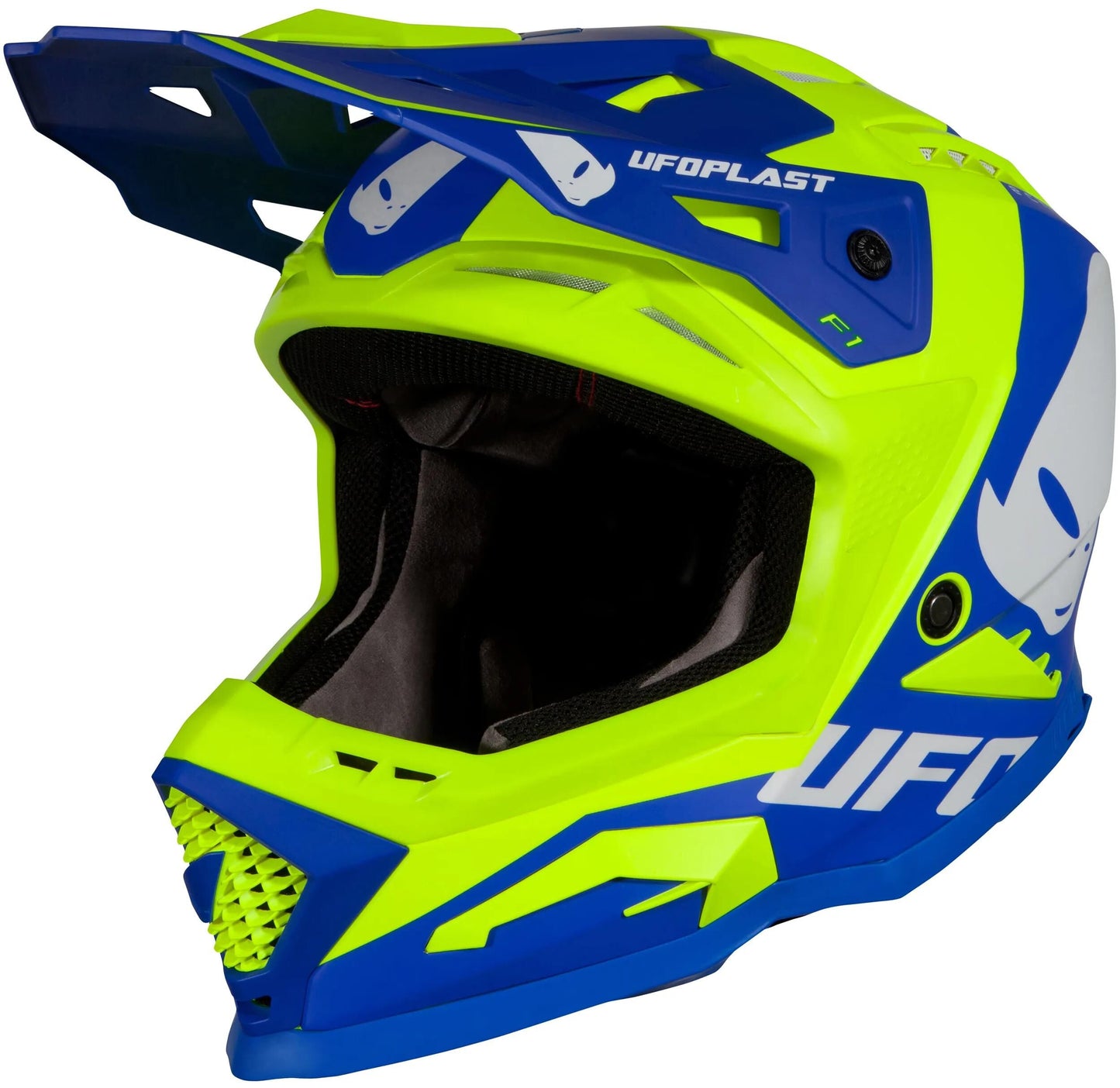 Casco motocross Ufo plast echus casco echus m blu giallo. Matt