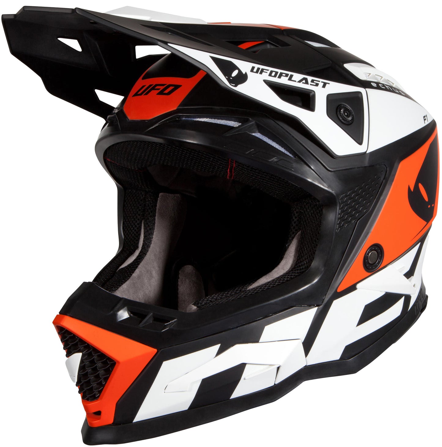 Ufo plast casco motocross echus casco echus m bl. bianco arancio opaco