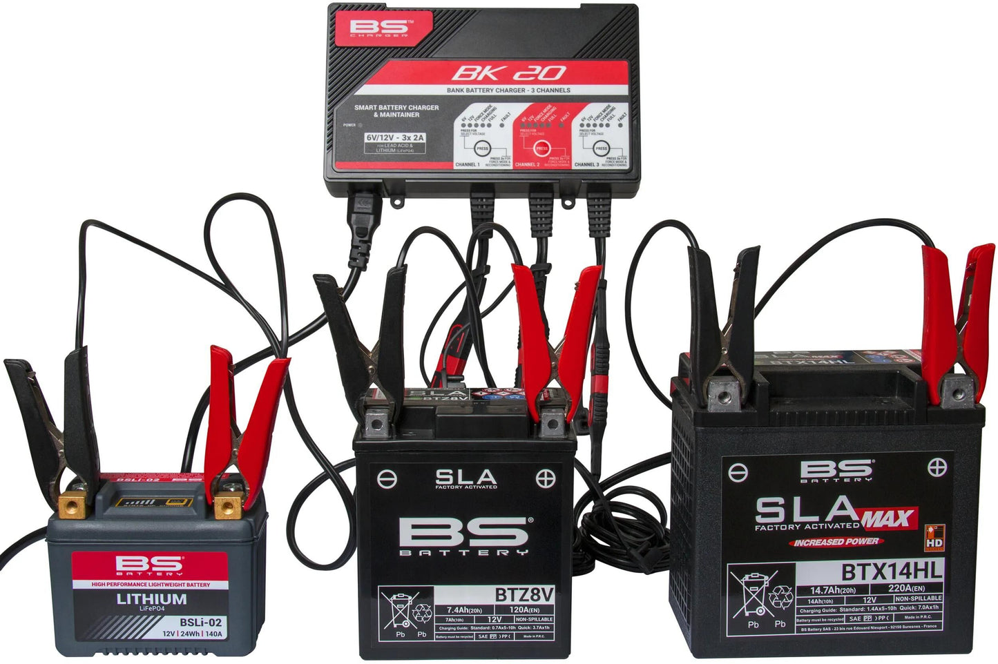 BS BATY BATERÍA Múltiples cargadores. BK20 BS-CARGER 3x2.0a