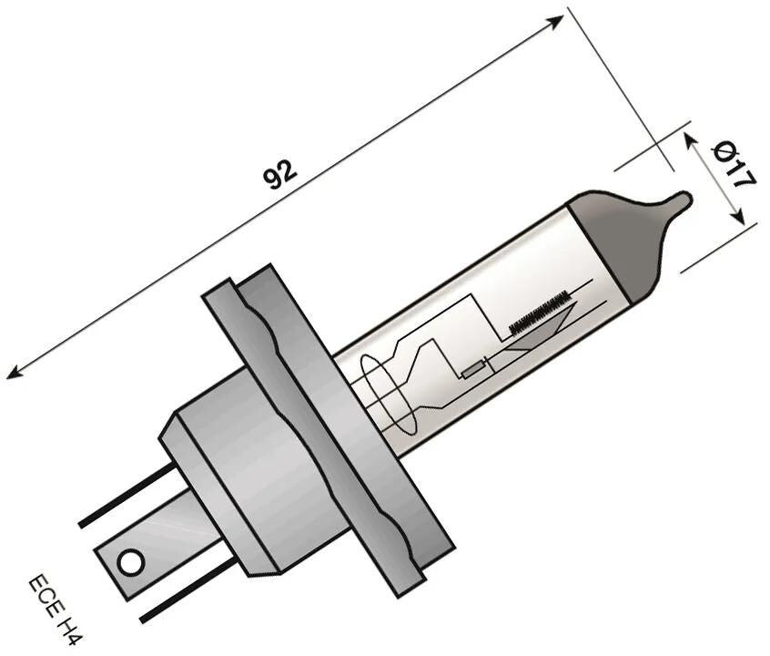 Bulbo de faros de Spahn 6V 60 55W P45T