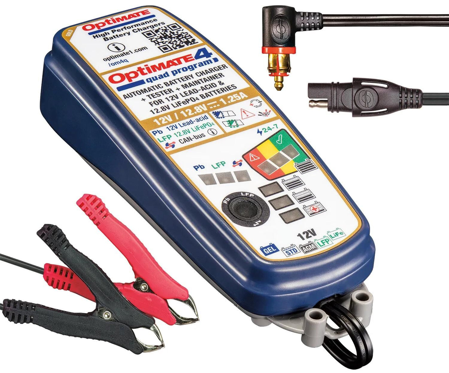 Caricatore della batteria Tecmate Optate 4 Quad Programma. Caricatore Optomato 4 Quad Progr.12 Volt