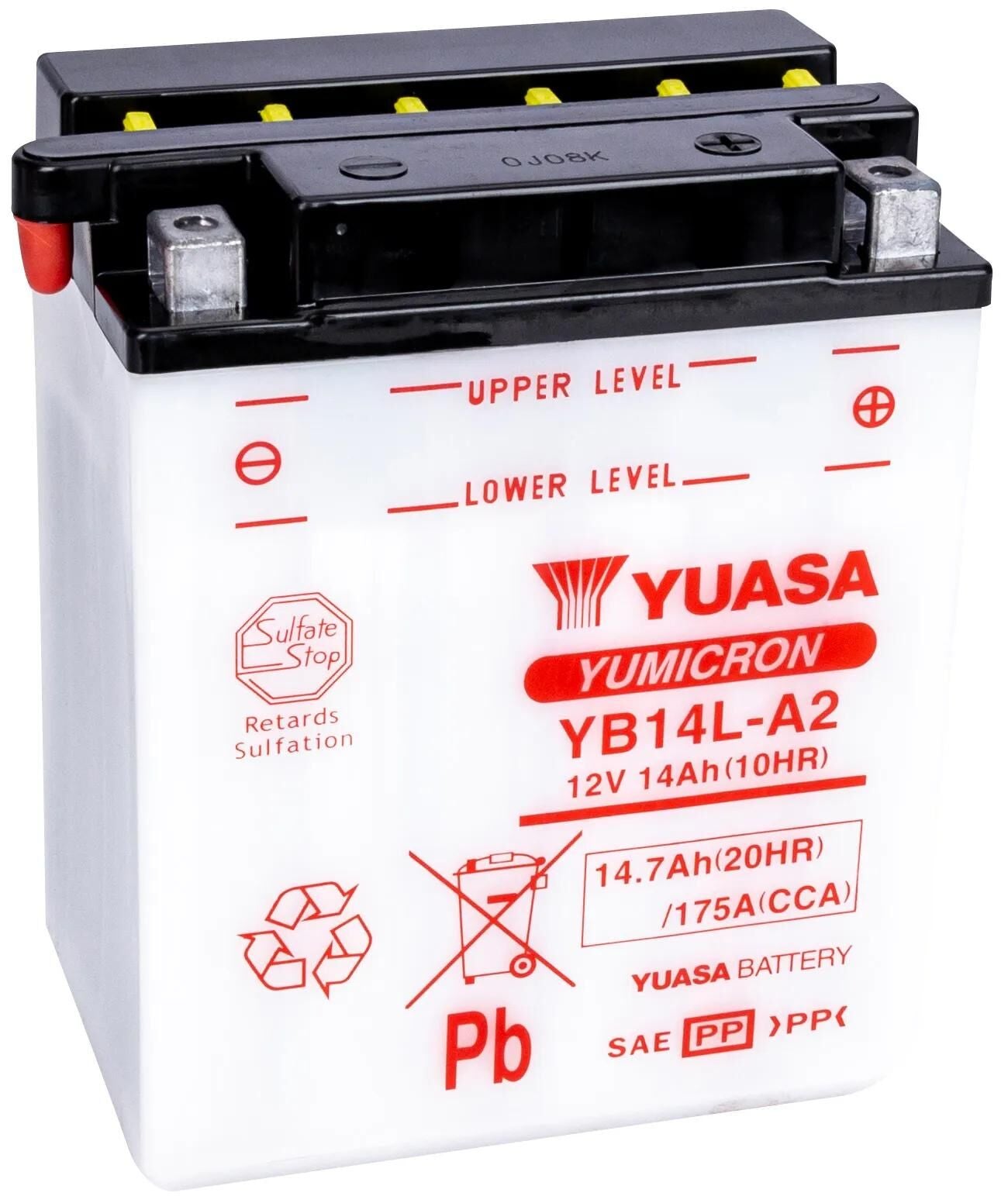 Batería Yuasa estándar YB14L-A2 sin SP