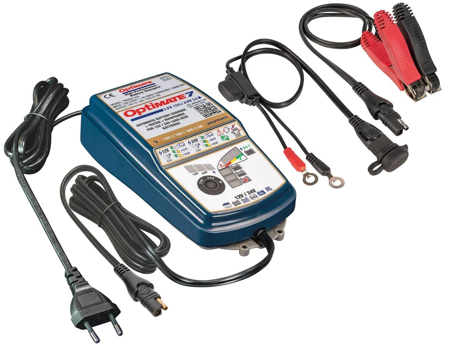 Tecmate acculader optimate 7 12v-24v optimate 7 charger 12v 24v