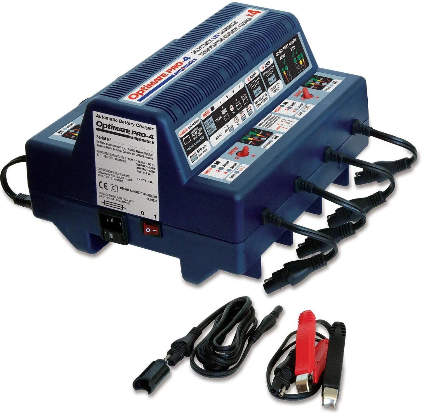 Caricatore del caricabatteria Tecmate Optato Pro-4 Caricatore PRO-4
