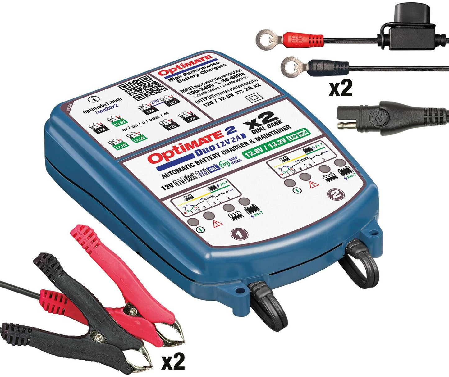 Caricatore della batteria Tecmate Optati 2 Duo Optate 2 Caricatore Duo 2er Bank