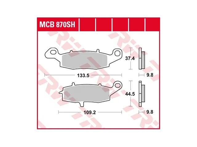 Trw Brake Pad MCB 870 SI Sinterited Metal