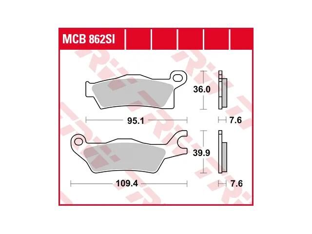 Trw Brake Pad MCB 862 SI Sinterited Metal