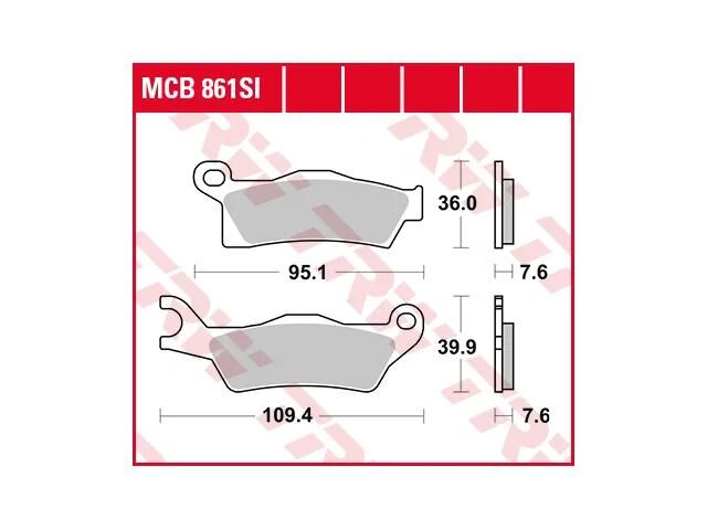Trw Brake Pad MCB 861 SI Sinterited Metal