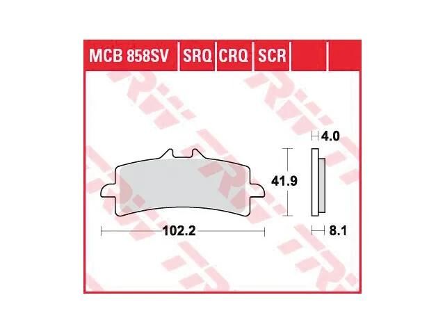Trw Brake Pad MCB 858 SCR Sinter Carbon Racing