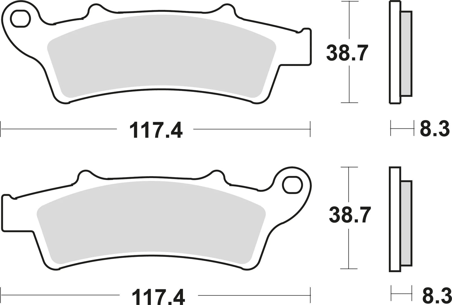 Trw Brake Pad MCB 726 SRM Sinterato Metal
