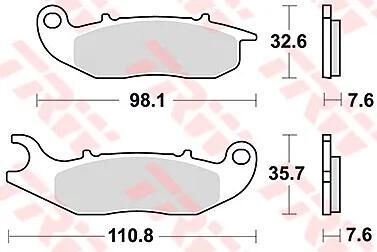 TRW Brake Pad MCB 818 Organic Standard