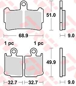 Trw Brake Pad MCB 828 SV Sinterato Metal