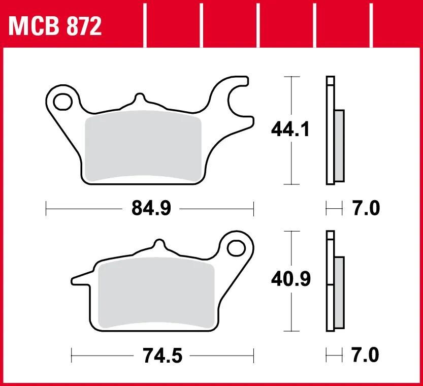 TRW Brake Pad MCB 872 Organic Standard