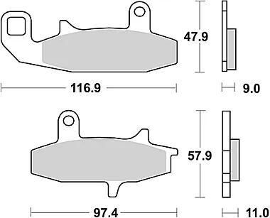 TRW Brake Pad MCB 597 Organic Standard