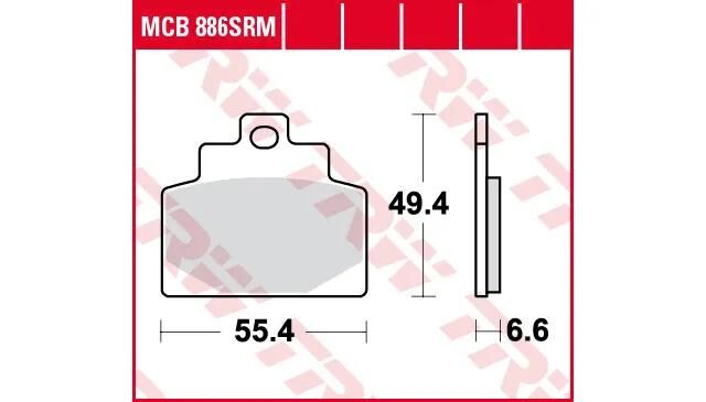 Trw Brake Pad MCB 886 SRM Sinterato Metal