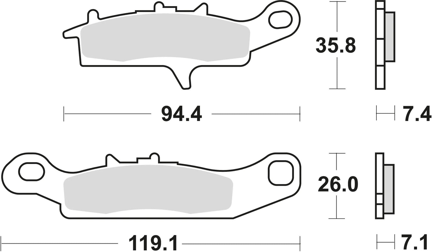 Trw Brake Pad MCB 757 SI Sinterited Metal