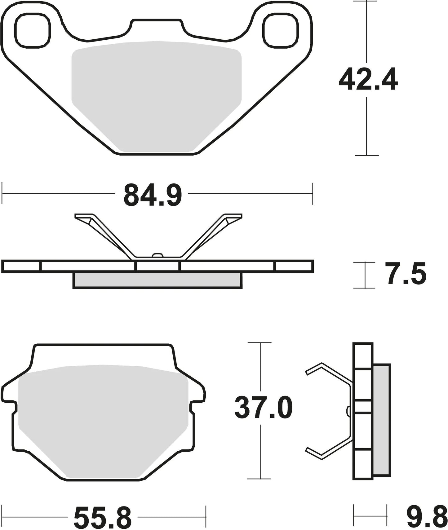 Trw Brake Pad MCB 667 SI Sinterited Metal