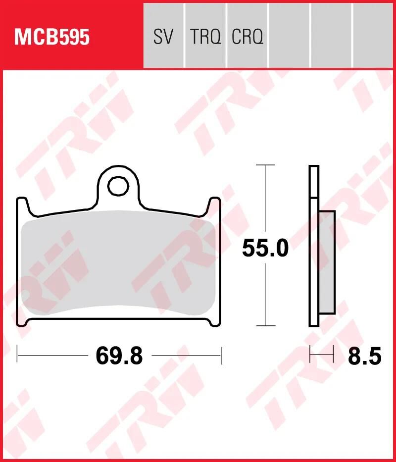 Trw Brake Pad MCB 595 SV Sinterato Metal