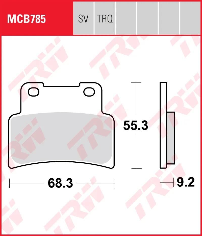 TRW Brake Pad MCB 785 Organic Standard