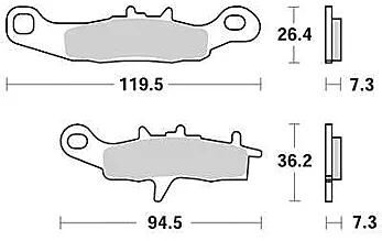 Trw Brake Pad MCB 697 SI Sinterited Metal