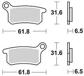 Trw Brake Pad MCB 740 SI Sinterited Metal