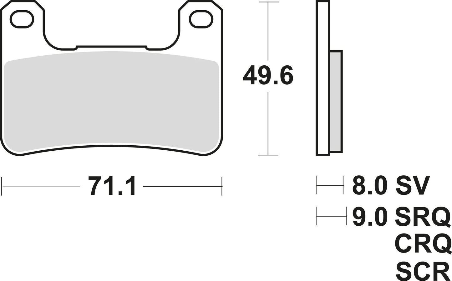 TRW Brake Pad MCB 752 CRQ Hyper Carbon Racing