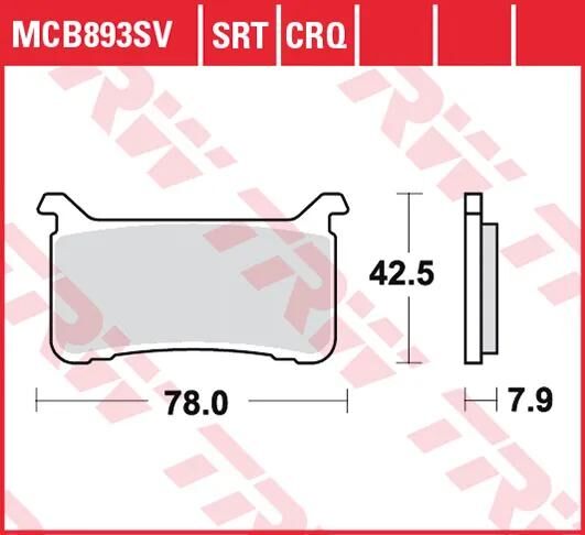 TRW Brake Pad MCB 893 SV Sinterato Metal